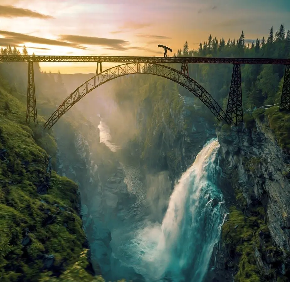 Bridge and a waterfall representing Engineering Leadership